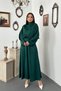 Emerald Jacquard Satin Dress