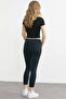 Soft Textured High Waist Shaping / Sculpting Leggings - Navy Blue - 6
