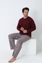 Men's Cotton Lycra Long Sleeve Basic T-Shirt Pants Pajama Set Loungewear 612 - 6