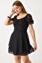 Women's Wide Collar Lined Mini Dress Brown - 3