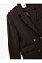 Long Sleeve Buttoned Double-Breasted Oversized Blazer Jacket with Pockets - 6