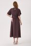 Maternity Polka Dot Pattern 100% Viscose Dress, Short Sleeve Model, Waist Belt, Collar, Long Zipper and Button Detail - 4