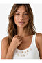 X Şahika Ercümen - Cotton Shell Detailed U-Neck Tank Top Blouse - 4