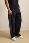Men's Super Baggy Side Panel Detailed Jean Trousers Black - 5
