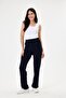 Line Women's Stretch Fabric Hook-and-Loop Closure Navy Blue Palazzo Pants - 5