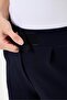 Line Women's Stretch Fabric Hook-and-Loop Closure Navy Blue Palazzo Pants - 6