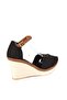 Black Women's Wedge Heeled Shoes 9674040505 - 5