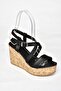 S996054409 Black Wedge Heeled Women's Shoes - 4