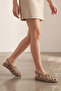Women's Genuine Leather Striped Back-Strapped Olive Casual Sandals Zagolin Soil Suede - 6