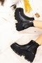 Black Faux Leather Women's Boots J820060109 - 3