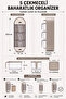 Mink Color Special Design, 5 Drawers, Leak-Proof, Spoon Holder, Spice Rack Set, Wall Organizer, Self-Adhesive and Stoppered Kitchen - 6
