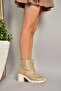 T 726911102   Beige Suede Thick Heeled Women's Boots - 3