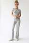 2120 Women's Crop T-Shirt and Palazzo Pants Set Gray - 2