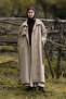 Cotton High Collar Buttoned Trench Coat Beige - 2