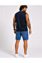 Large Size Printed Sleeveless T-Shirt Hope 26124 Navy Blue - 3