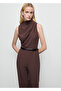 Long Jumpsuit with Draped Neckline and Belt