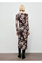 Asymmetric dress with floral print - 4