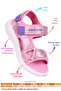 Minuf Hologram Velcro Girls' Sandals Shoes - 2