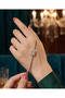 Gold-Colored Chain, Large Translucent Stone Model Steel Bracelet - 3