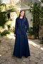 Women's Sequin Embroidered Belt Detailed 3-Piece Set Navy Blue 31375 - 5