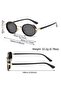 Cbp101 Beige Blue Round Stylish Unisex Sunglasses - 5