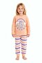 Rainbow Themed Girls' Pajama Set with Sleep Mask