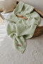 100% Cotton 4-Layer Muslin Coverlet with Stitched Edges, Water Green, 100X100Cm - 3