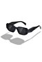 Black Retro Rectangular Model Diamond Cut Shank Sunglasses - 4
