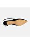 Black Women's Suede Slingback Heeled Shoes - 4
