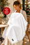 4 Layer Muslin Nursing Cover and Stroller Cover 80 X 110 Cm, (Wiht Underwire) 100% Cotton with Tassels White