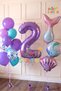 Purple Number Balloon 2 Years Old Mermaid Themed Birthday Party Celebration Set Concept 1