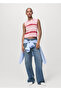 Striped knitwear polo collar blouse - 2