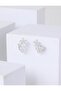 Elegant Earrings with Silver Color Flower Figures