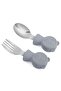 304 Steel Gray Baby Teddy Bear Model Children's Spoon and Fork Set Cin766Gr