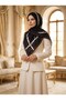 100% Pure Silk Shawl Thin Satin Voile Woven Floral Pattern Black Color 90X210 Shawl - 6