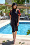 Parachute Short Sleeve Semi-Closed Swimsuit with Front Cover R301 - 3