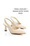 Ten Skin Pointed Toe Open Back Large Buckle 5cm Goblet Heel New Season - 2