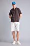 100% Cotton Striped Short Sleeve Brown Shirt G4151Ax26Sm - 2