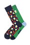 Happy Socks Men's Multi-Colored Patterned Cotton 2-Piece Socks Set Xbee02-7300 - 2