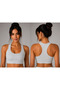 Women's Gray Flexible Comfortable Fabric Sports Athlete Bra-Bustier - 3