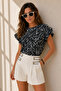 Women's Black Zebra Sleeve Ruffle Camisole T-Shirt TSH-19000417 - 3