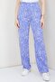 Women's Palm Tree Patterned Viscose Sports Trousers - 8