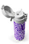 Kids Purple White Geometric Patterned Steel Thermos with Straw and Direct Drinking 500 ml 31883 - 3