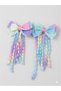 Tasseled Beaded Bow Hair Clip |   Pastel Cute Girl's Hair Accessory - 5