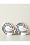 White Mirage Bone Porcelain 4 Piece Coffee Cup Set for 2 People 90 ml Black-White-Gold - 2