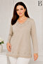 Comfortable Cut V-Neck Skirt Tip Tulle And Pearl Embroidered Cream Mother Combed Cotton Blouse - 3
