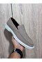 Beige Nubuck Leather Men's Loafer Shoes - 4
