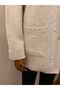 Beaded Knitwear Stylish Patterned Mother's Cardigan with Pearl Detail / Cream - 6