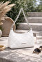 White Quilted Chain Strap Pcs Women's Shoulder Bag |   White Mt1545 - 2