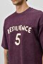 Oversize printed t-shirt burgundy - 5